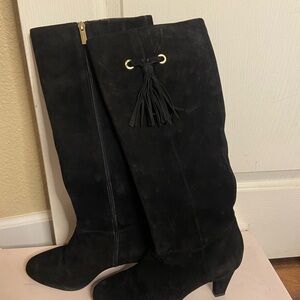 Bandolino Black Heeled Boots with Tassel Detail